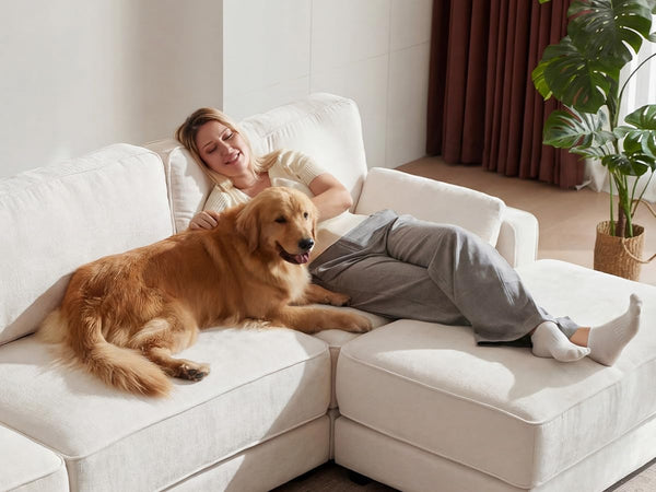 120" Modular Sectional Sofa with Ottoman