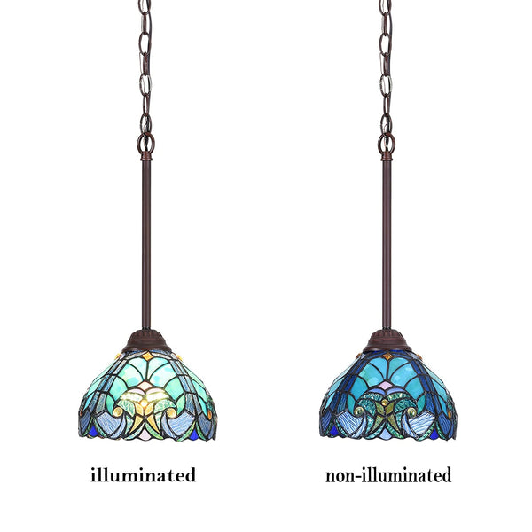 Tiffany Stained Glass Pendant Light – Sea Green