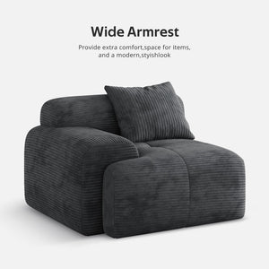L-Shaped Modular Sectional Sofa with Ottoman