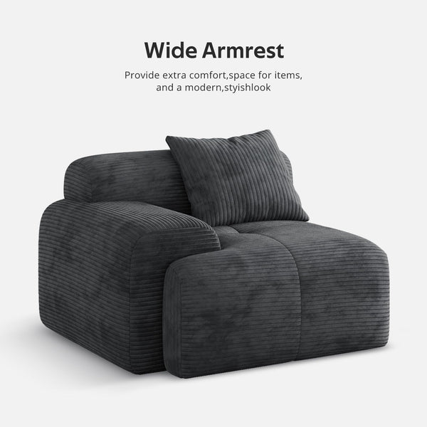 L-Shaped Modular Sectional Sofa with Ottoman