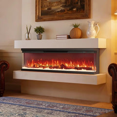 Triple-View Recessed Electric Fireplace Insert with Alexa & App Control