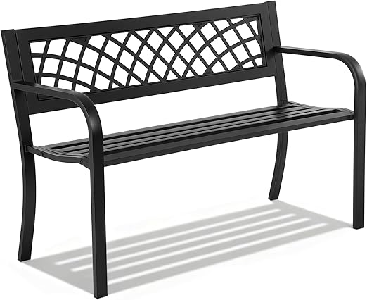 Outdoor Metal Garden Bench 50 Inch