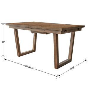 Extendable Dining Table, Pine Wood, Seats 4–8
