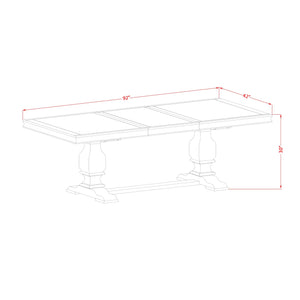 9-Piece Extendable Dining Table Set with 8 Upholstered Chairs