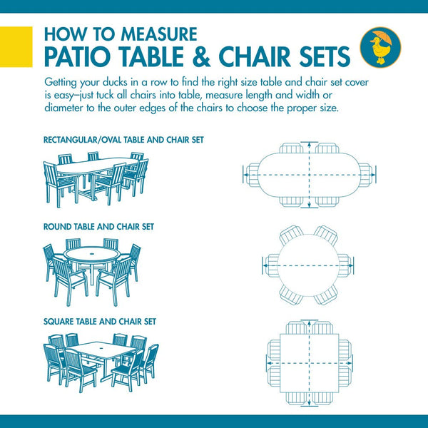Round Patio Table and Chair Set Cover with Umbrella Hole