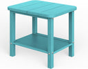 GREFORG Patio Side Table, Small Rectangular HDPE Adirondack End Table for Outdoor Use in Pool, Garden, Lawn, Backyard,Navy