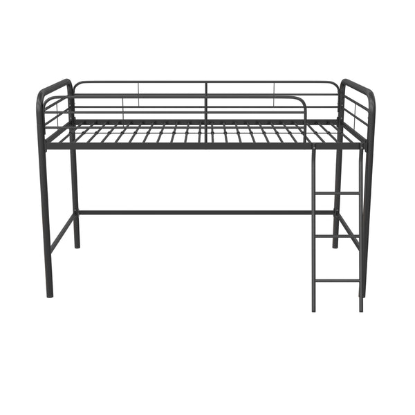Junior Metal Loft Bed with Ladder & Guardrails – Twin & Full