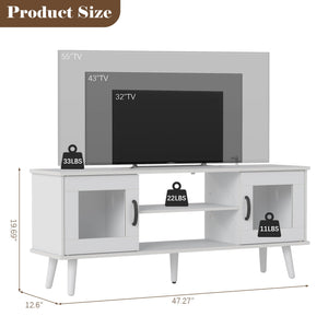 Mid-Century Modern TV Stand with LED Light — Fits up to 55"