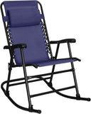 Folding Outdoor Rocking Chair with Padded Headrest