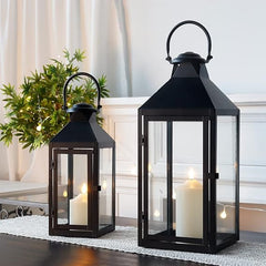 Vintage Metal Candle Lanterns Set of 2 – Indoor & Outdoor Hanging Lanterns