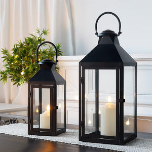 Vintage Metal Candle Lanterns Set of 2 – Indoor & Outdoor Hanging Lanterns