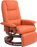 Faux Leather Swivel Recliner Chair with Footrest