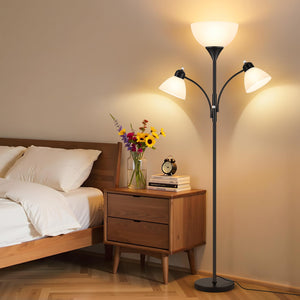72" Dimmable Torchiere Floor Lamp with 2 Reading Lights