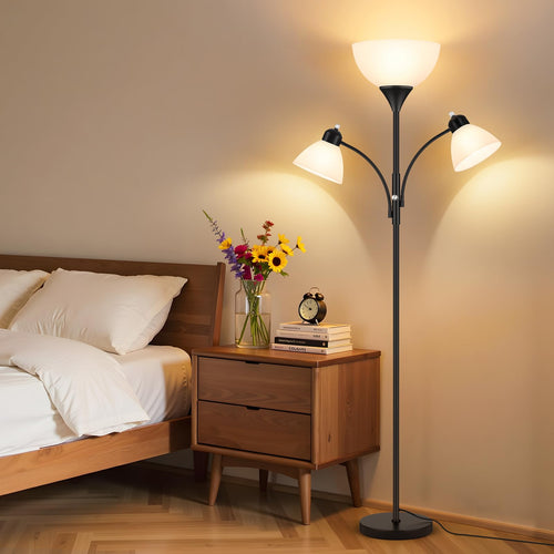 72" Dimmable Torchiere Floor Lamp with 2 Reading Lights