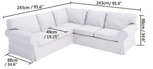 IKEA Ektorp Corner Sofa Slipcover Set – Cotton Replacement Cover