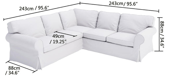 IKEA Ektorp Corner Sofa Slipcover Set – Cotton Replacement Cover
