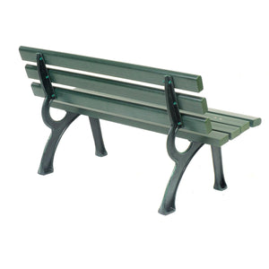 4ft Outdoor Park Bench with Backrest – Green