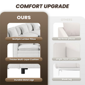 Modular Sectional Sofa with Ottoman – 4-Seat L-Shaped Cloud Couch