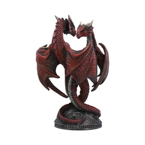 Dragon Heart Candle Holder — Hand-Painted Resin, Red, 23cm