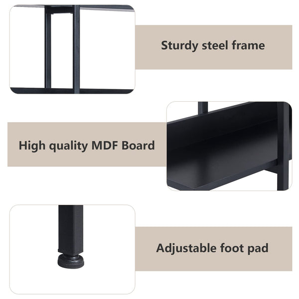 Triple Wide 5-Tier Industrial Bookshelf