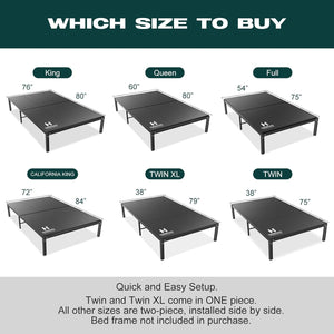 Bunkie Board with Hollow Plastic Support – Multi-Size Mattress Foundation