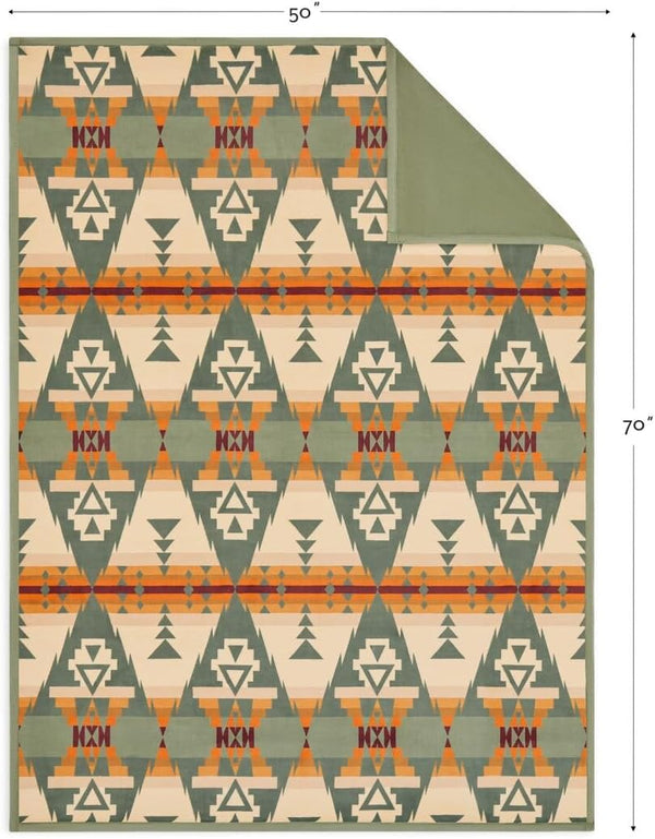 Geometric Polyester Throw Blanket 50" x 70" | Lightweight Cozy Sofa & Bed Throw
