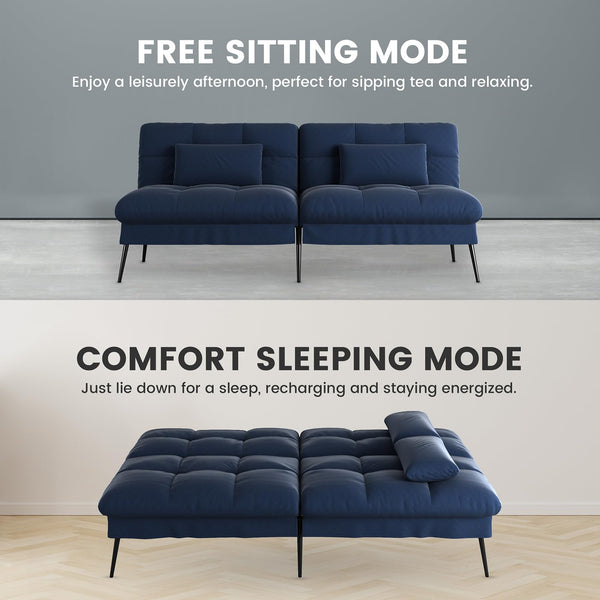 Convertible Futon Sofa Bed with Adjustable Backrest