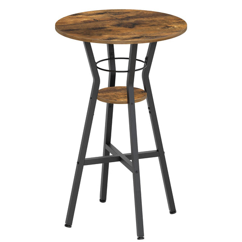 2-Tier Round Bar Table with Lower Shelf