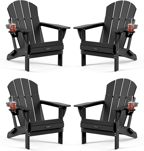 Folding Adirondack Chair – HDPE, Foldable, 380 lb Capacity