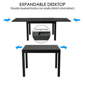 Expandable Aluminum Patio Dining Table for 4–6 People