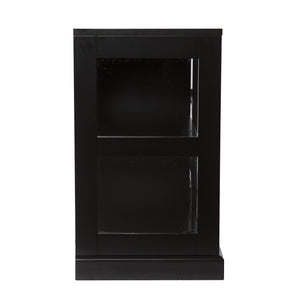 Black Curio Cabinet with Sliding Glass Doors