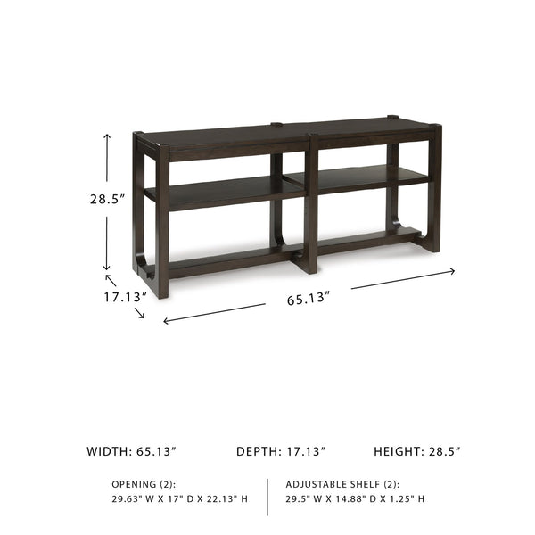 Sofa Table with Adjustable Shelves – Dark Brown