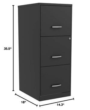 3-Drawer Locking Steel Filing Cabinet – Letter Size, Pre-Assembled