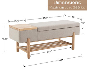 Entryway Storage Bench with Shoe Shelf