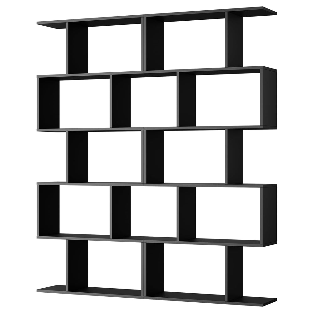 5-Tier S-Shaped Bookshelf with Room Divider