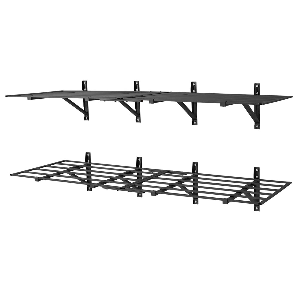 Heavy Duty Wall Mounted Garage Shelving – 2-Pack Steel Floating Shelf Rack
