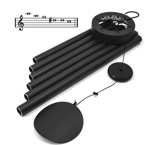 ASTARIN 48'' Wind Chimes for Outside Deep Tone - Large Windchimes with 6 Heavy Tubes, Outdoor Memorial Chimes Outdoor for Garden Hanging Décor,Sympathy Gifts，Black