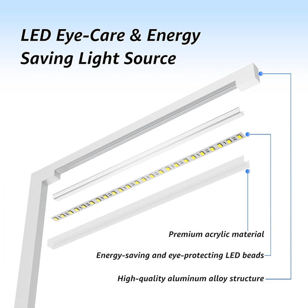 LED Desk Lamp with Charging Station & Type-C Port – 2 Pack
