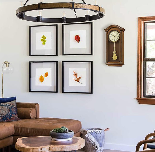 Gold Tone Arched Pendulum Wall Clock with Dual Chimes
