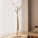 Freestanding Wood Coat Rack Tree with 12 Hooks