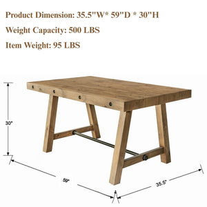 7-Piece Farmhouse Dining Table Set with Upholstered Chairs