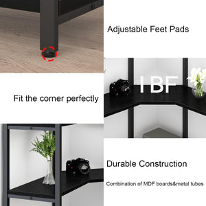 L-Shaped 5-Tier Corner Bookshelf