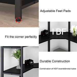 L-Shaped 5-Tier Corner Bookshelf