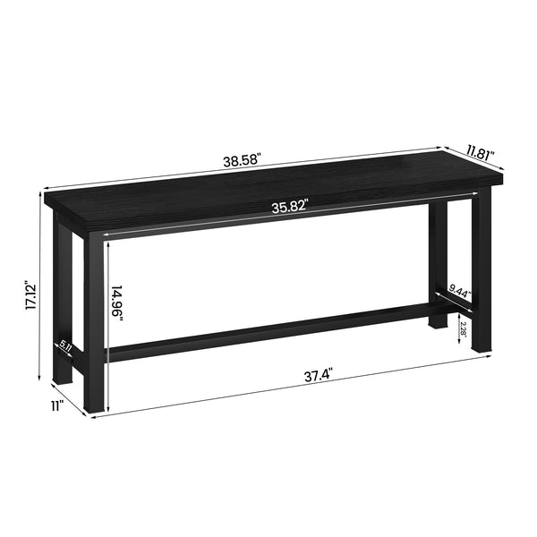 Industrial Dining Bench Set of 2 – Wood & Metal Kitchen Bench