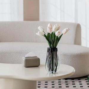 Ceramic Decorative Vase Set — Black & Transparent