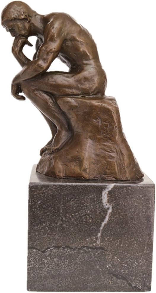 Bronze Thinker Sculpture - Classical Philosophy Statue