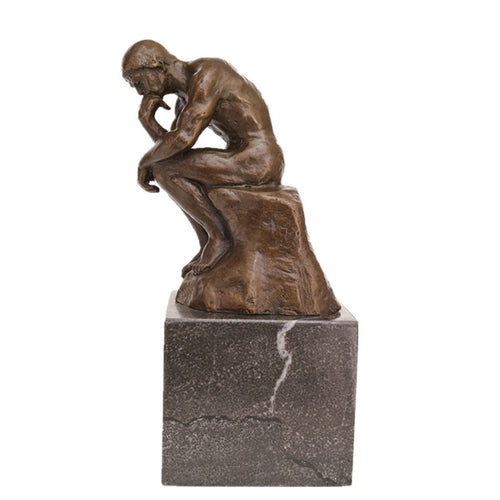 Bronze Thinker Sculpture - Classical Philosophy Statue