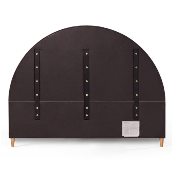 Boucle Platform Bed Frame with Arch Headboard & Wood Legs