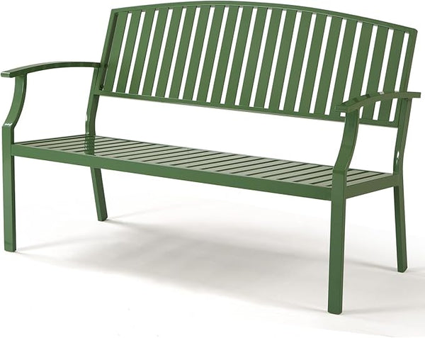 52" Outdoor Garden Bench – Aluminum, 660 lbs, 2-Person