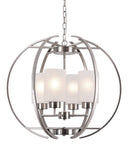 4-Light Globe Chandelier with Frosted Glass Shades